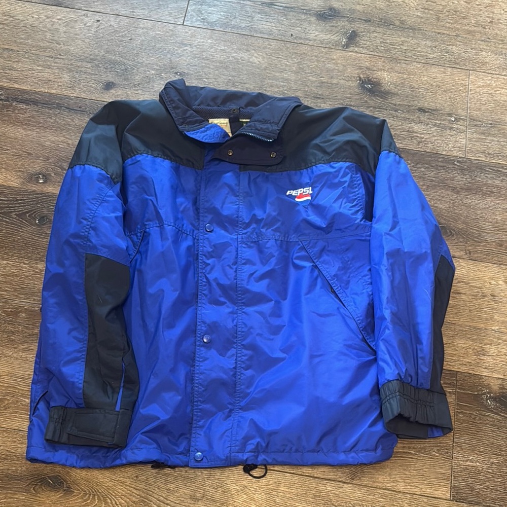 Pepsi Men's Blue and Black Windbreaker Jacket